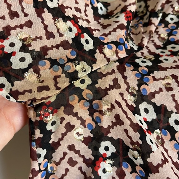 Dorothee Schumacher Pink Floral Silk Button Up Down Blouse Top Shell Size 3 - Picture 12 of 13